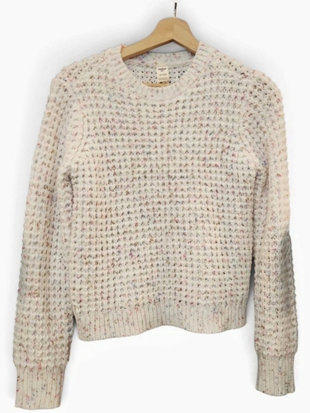 OshKosh B'gosh Kid Confetti Waffle-Knit Sweater Cream & Pink